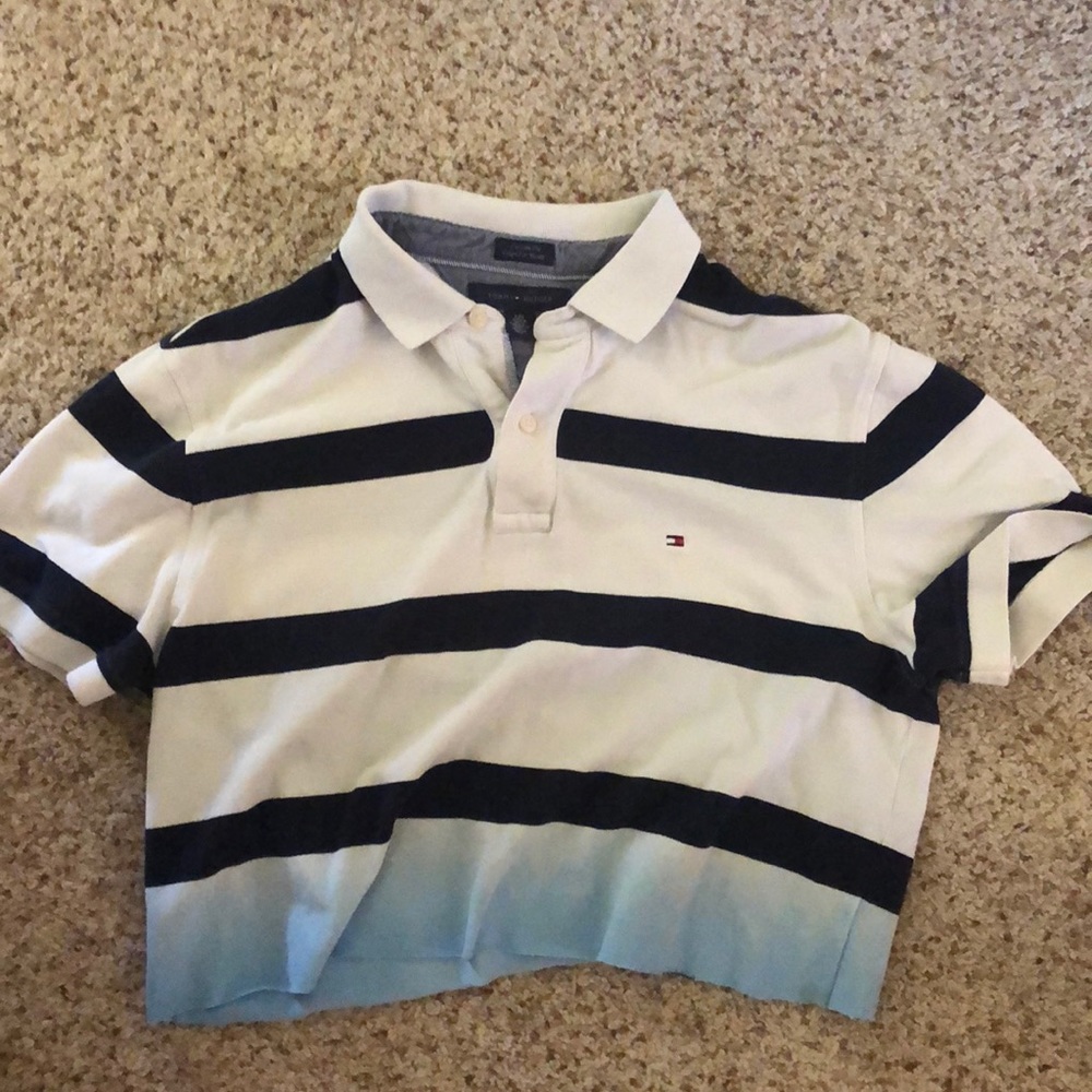 cropped ombré tommy hilfiger striped shirt